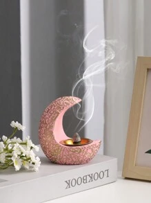1 pieza Quemador de incienso creativo, difusor de aromaterapia con forma de media luna minimalista, decoración para mesa del hogar, regalo de decoración para festivales árabes, cumpleaños, graduación e Eid - Multicolor - Ver 8