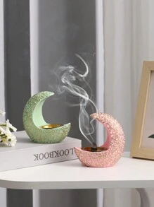 1 pieza Quemador de incienso creativo, difusor de aromaterapia con forma de media luna minimalista, decoración para mesa del hogar, regalo de decoración para festivales árabes, cumpleaños, graduación e Eid - Multicolor - Ver 6