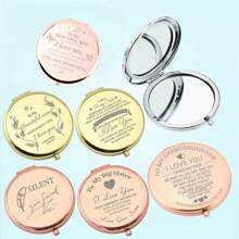 1pc Portable Foldable Dual-Sided Rose Gold Makeup Mirror, Valentine's Day Gift - Many - View 2