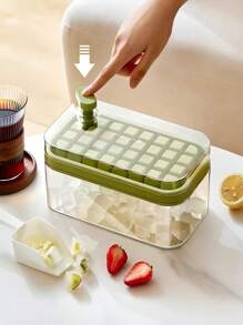 Ice Tray Mold Box Double Layer Lid 64 Cubes