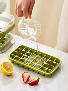Ice Tray Mold Box Double Layer Lid 64 Cubes