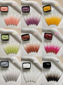 9 Colors The Book Of Transquility Patting Glue Smudge Canned High Saturation Popular Semi-Solid Nail Polish Glue Nail Salon Special - Nhiều màu - Xem 6