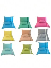 2-Piece Single Bed Sheet Set 100% Cotton Mesh - Sheet And Pillowcase - 24 Thread Count - 135 Grammage - Azul - Ver 3