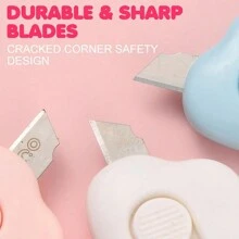 3Pcs Cute Box Opener Cutter, Mini Utility Knife For Letter Small Box Opening Paper Cutting Cloud Shaped Package Opener Cutter For Home And Office Use Pocket Knife Back To School,Back To School,School Supplies