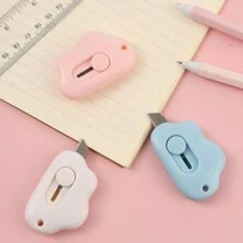 3Pcs Cute Box Opener Cutter, Mini Utility Knife For Letter Small Box Opening Paper Cutting Cloud Shaped Package Opener Cutter For Home And Office Use Pocket Knife Back To School,Back To School,School Supplies