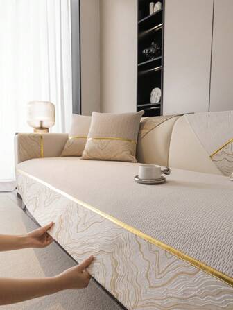 1 件欧式沙发套，轻奢简约沙发保护套，防滑、防尘、防猫抓，装饰沙发套，适用于卧室、客厅、办公室，四季皆宜