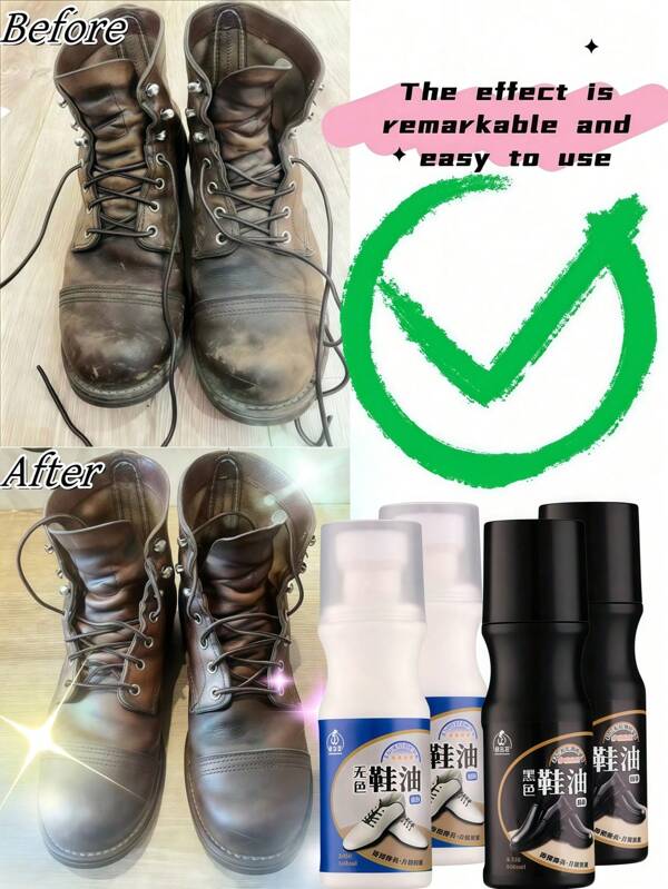 Shoe Polish Black Leather Shoe Polish Shoe Brush Sponge Tip Shoe Shine Supplies Leather Maintenance Oil Stain Remover