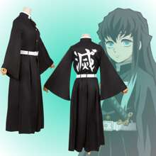 COSPLAY TOKITO MUICHIRO CAZADOR DE DEMONIOS D.SLAYER KIMETSU NO YAIBA TALLA 8-10 - Blanco y Negro - Ver 2