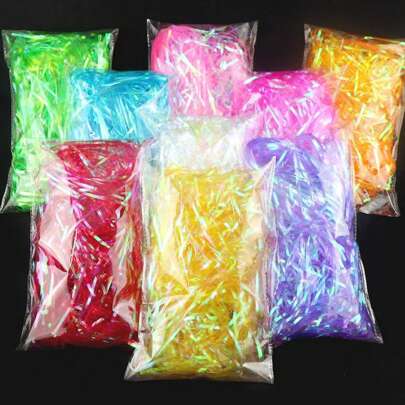 30g/50g/100g Multicolor Shredded Grass, Suitable For DIY Valentine's Day Candy Box Decoration, Birthday Wedding Creative Gift Box Packaging, Easter, Eid Decorations, Floral, Candy Boxes, Mermaid, Ombre Materials