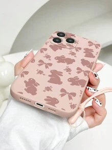 1 ốp lưng điện thoại hình thỏ thời trang, viền mờ, kèm dây đeo cổ tay, tương thích với Apple 11/12/13/14/15/16/16PRO/16PROMAX, Galaxy A05/A15/A25/A35/A53/A54/A55/S23/S24, dòng Redmi. Phiên bản quốc tế, không phải phiên bản nội địa. - Nhiều màu - Xem 5