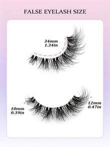 Asiteo 7 Pairs Transparent Eyelashes, Faux Mink Cat Eye False Lashes, Natural Fluffy Curly Thick False Eyelashes, Makeup Travel Essentials - 黑色 - 查看 7