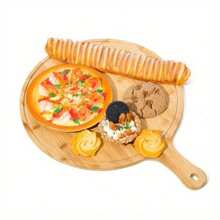 1/2PCS木制餐盘木托盘家用披萨盘西餐木盘小吃盘牛排餐盘竹披萨木托盘披萨盘寿司盘披萨烤盘厨房用品 - 多色 - 查看 7