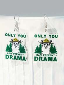 Orecchini in acrilico con cammello divertente "Solo tu puoi prevenire il dramma" - Gioielli carini e creativi, con perni in acciaio inossidabile, regalo perfetto per San Valentino, Natale, mamma, festa della mamma