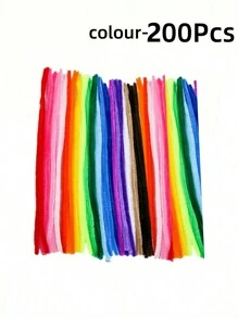 100/200pcs Sparkly Pipe Cleaners, Christmas Pipe Cleaner Craft Set, DIY Pipe Cleaners, Assorted Color Pipe Cleaners, Multicolor Chenille Stems, Colorful Pipe Cleaners, Pipe Cleaner Craft Supplies Colored Chenille Stem Pipe Cleaners Fuzzy Twist Craft Education Toys DIY, DIY Christmas Decoration Crafts, For Creative Handmade DIY Art Projects, Christmas - Multicolor - View 11