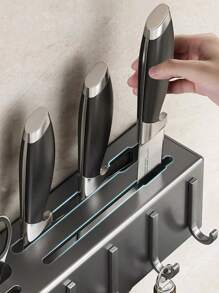 Estante de cocina montado en la pared, soporte para sartenes, espátula, cuchara, percha para cuchara, hogar, Bar, restaurante, café, Organizadores de utensilios de cocina - Gris Oscuro - Ver 3