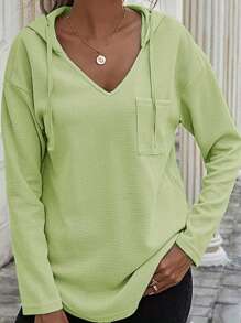 Hoodie Waffle Hoodie. - Light Green - Light Green - View 1