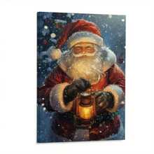 Christmas Poster Santa Claus Wall Art Decoration, Canvas Printing Vintage Poster, Suitable For Room Aesthetics, Bedroom, Bathroom, Living Room, Bar, Office, Dormitory Decoration, IDEAL GIFT-1 Pc Wooden Framed Canvas Painting Thickness Cm/0.9inch High Quality Wall Art Prints Poster Direct Hanging Wall Picture Decor For Home Gifts, Christmas Gift, Living Room, Bath Room, Bedroom, Kitchen