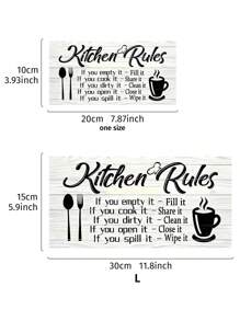 1 件创意木制厨房规则英文标志装饰，轻质材料壁挂装饰，适用于家庭餐厅厨房聚会派对等，家居装饰，房间装饰，墙壁装饰厨房装饰 - 彩色 - 查看 4