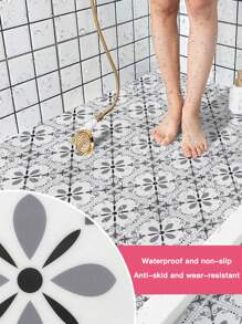Bohemian Vinyl Floor Tile Sticker, Retro Wallpaper Self-Adhesive Bathroom Renovation Decoration, DIY Coarse Film, Removable - FT004 20*20 - View 1