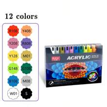 60 Colors Acrylic Marker Pens Set, Dual Tip Broad/Fine Point, Water-Based Paint, For Art, Painting, Ceramic, Graffiti