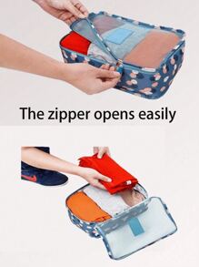 6 件/1 套旅行收纳袋、行李收纳包、化妆包、洗漱包、储物袋套装、旅行行李收纳包、行李袋、行李收纳包套装，适用于家庭、宿舍、学校、海滩化妆收纳浴室配件返校