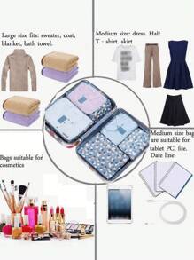 6 件/1 套旅行收纳袋、行李收纳包、化妆包、洗漱包、储物袋套装、旅行行李收纳包、行李袋、行李收纳包套装，适用于家庭、宿舍、学校、海滩化妆收纳浴室配件返校