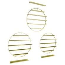 Futchoy 5-Etagen Runde Nagellack Wandhalterung Nagelsalon Lagerung Rack Display Stand - Gold - Übersicht 7