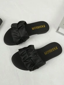 Sandali alla moda per bambini da usare all'aperto, con punta quadrata, scarpe piatte, con cinturino, nuovo stile per ragazze, eleganti ciabatte da spiaggia