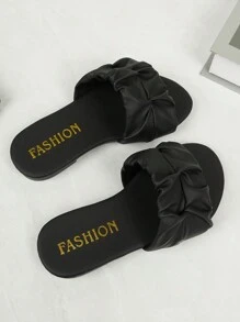 Sandali alla moda per bambini da usare all'aperto, con punta quadrata, scarpe piatte, con cinturino, nuovo stile per ragazze, eleganti ciabatte da spiaggia