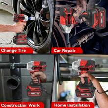 Electric Wrench,1/2" 520Nm Torque Impact Wrench Screwdriver Cordless Power Tools Set Tools