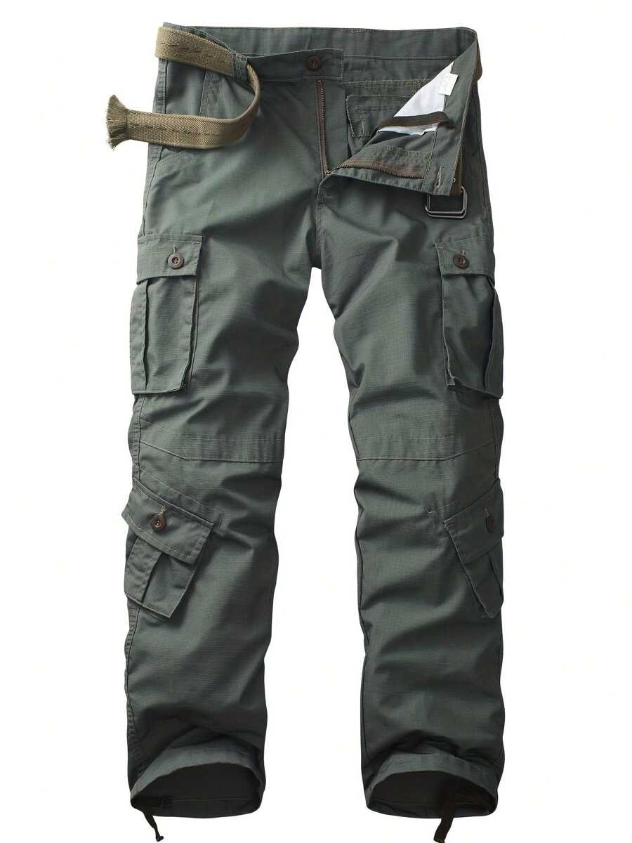 AKARMY Men's Casual Cargo Pants BDU Camo Pants Combat Work Pants With 8 Pockets Outdoor Hiking Pants Multi-Pockets Pants (No Belt) - Xanh lá cây chiến thuật của quân đội - Xem 1