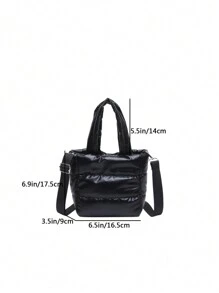 Minimalist Lightweight Nylon Down Jacket, Versatile Compact Handbag & Shoulder Bag