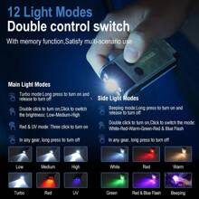 1pc Fluorescent Mini Keychain Light With Side Light Strong Flashlight Rechargeable Multifunctional Work Light For Outdoor Camping Home Emergency Lighting - Multicolor - View 4