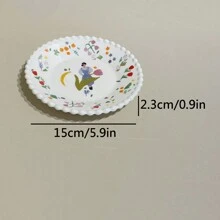 1pc Elegant Ceramic Dessert Plate - Suitable For Cake, Steak, Salad And Dessert | Premium Dinnerware For Home And Restaurant, Perfect Gift For New Year, Eid, Valentine's Day, Easter