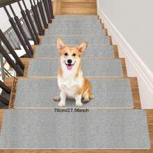 8/15pcs Non-Slip Stair Treads For Wooden Steps Multi-Sized Solid Color Rectangular Polyester Fiber Anti-Slip Stair Mat, Self-Adhesive 45*19cm And 22*70cm Peel & Stick Indoor Carpet Runner, Durable Stair Mats For Elders, Pets, And Families, Reduces Burden On Feet, Stairs With Youngsters And Pets, - Multicolor - View 20