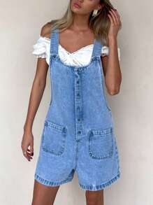 Women Denim Overalls & Jumpsuits - Blue - View 2