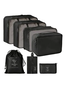 7 Pieces Kit Organizer Bags For Suitcase Clothes Luggage Travel - 隨機的 - 查看 2