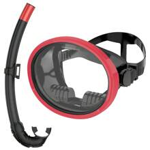 JoyMaySun Oval Snorkel Mask, Diving Mask, Classic Retro Style Panoramic Wide View Swim Goggles, Tempered Glass Lens, Adult Wet Snorkel - Multicolor - View 15