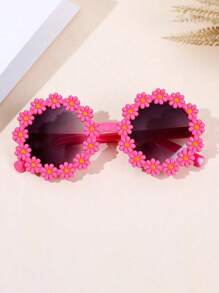 6PCS/3pcs/1PC Daisy Shaped Kids Fashion Eyeglasses For Boys And Girls, Cute Regular Eyeglasses For Babies, Great Regular Eyeglasses For Flower Party - White+Yellow+Pink - View 15