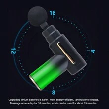 迷你液晶顯示屏便攜式筋膜槍、肌肉放鬆按摩器、家庭健身電動敲擊按摩器 - 黑色 - 查看 7