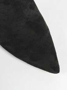 Sexy Leopard Print High Heels Pointed-Toe Ankle Booties And Solid Color Pointed-Toe Side Zipper Fashion Boots, Suitable For Halloween, Christmas, Autumn