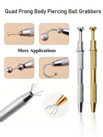 1/2pcs 4 Claws Ball Bead Holder, Pick-Up Tool, Crystal Prong Tweezers Catcher Grabbers, Piercing Jewelry Making Grasping Tools Y2k Skincare Goth Travel Essentials Pens Charms Sweats Hair Brush