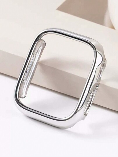 1pc Watch Case, New Global Hot-Selling Product In 2025, Watch Protective Case (No Screen Protector), PC Hard Material Electroplated Silver Color Smooth Glossy Surface Hollow Frame, Anti-Collision Anti-Scratch Watch Protective Frame, Suitable For Watch Ultra 2 1 SE S9/8/7/6/5/4/3/2/1 Series For Men And Women, Watch Enthusiasts Replacement, SmartWatch 38/40/41mm 42/44/45/49mm Protective Case