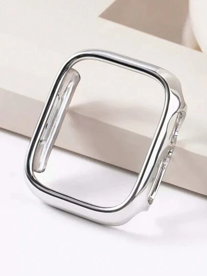 1pc Watch Case, New Global Hot-Selling Product In 2025, Watch Protective Case (No Screen Protector), PC Hard Material Electroplated Silver Color Smooth Glossy Surface Hollow Frame, Anti-Collision Anti-Scratch Watch Protective Frame, Suitable For Watch Ultra 2 1 SE S9/8/7/6/5/4/3/2/1 Series For Men And Women, Watch Enthusiasts Replacement, SmartWatch 38/40/41mm 42/44/45/49mm Protective Case