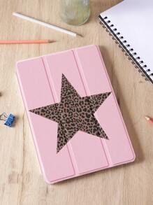 Cheetah Print 1pc Leopard Star Pattern Protective Case, Compatible With IPad 10.2", IPad Pro 11" 2021/2020/10th Gen, IPad Mini 4/5/6, Galaxy Tab A8 10.5" 2022, Matepad 10.4"/Tab, Pencil Slot, Shockproof, Tablet Stand Case, Support Auto Sleep/Wake