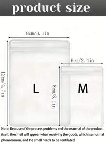 100 个 PVC 透明可重复密封珠宝袋，带拉链，抗氧化，防止失去光泽，用于存放耳环、项链、珠宝、小礼物、配饰派对礼品袋，透明拉链袋防氧化用于存放珠宝包装袋（珠宝袋套装）、万圣节、婚礼用品、礼品袋、情人节派对用品情人节 - 無色 - 查看 11