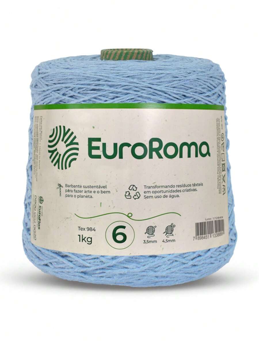 Barbante EuroRoma 1kg FIO 6 - 1016 metros - 900 AZUL BEBÊ - Visão 1