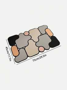 1pc Geometric Pattern Absorbent Doormat, Modern Anti-Slip Water Absorbing Carpet, Home Decor Entrance Mat, Silica Gel Bathroom Absorbent Mat Indoor Rug, Suitable For Home Decoration Flooring - Multicolor - View 18