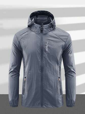 2025新款夏季男士连帽防晒夹克，尼龙面料 - 适合慢跑、旅行、徒步旅行、登山 - 拉链口袋，轻便户外钓鱼防晒外套