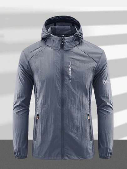 2025 New Summer Men's Hooded Sun Protection Jacket, Nylon Fabric - Suitable For Jogging, Travel, Hiking, Mountaineering - Zipper Pockets, Lightweight Outdoor Fishing Sun Protection Coat